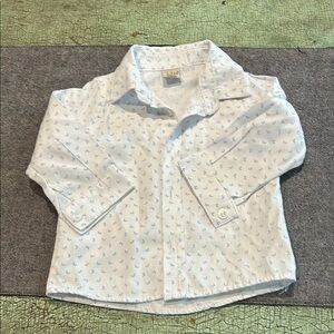 Bebus Boys White Patterned Button Down Shirt 6 months